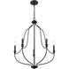 Senoia 5 Light 25 inch Matte Black Chandelier Ceiling Light